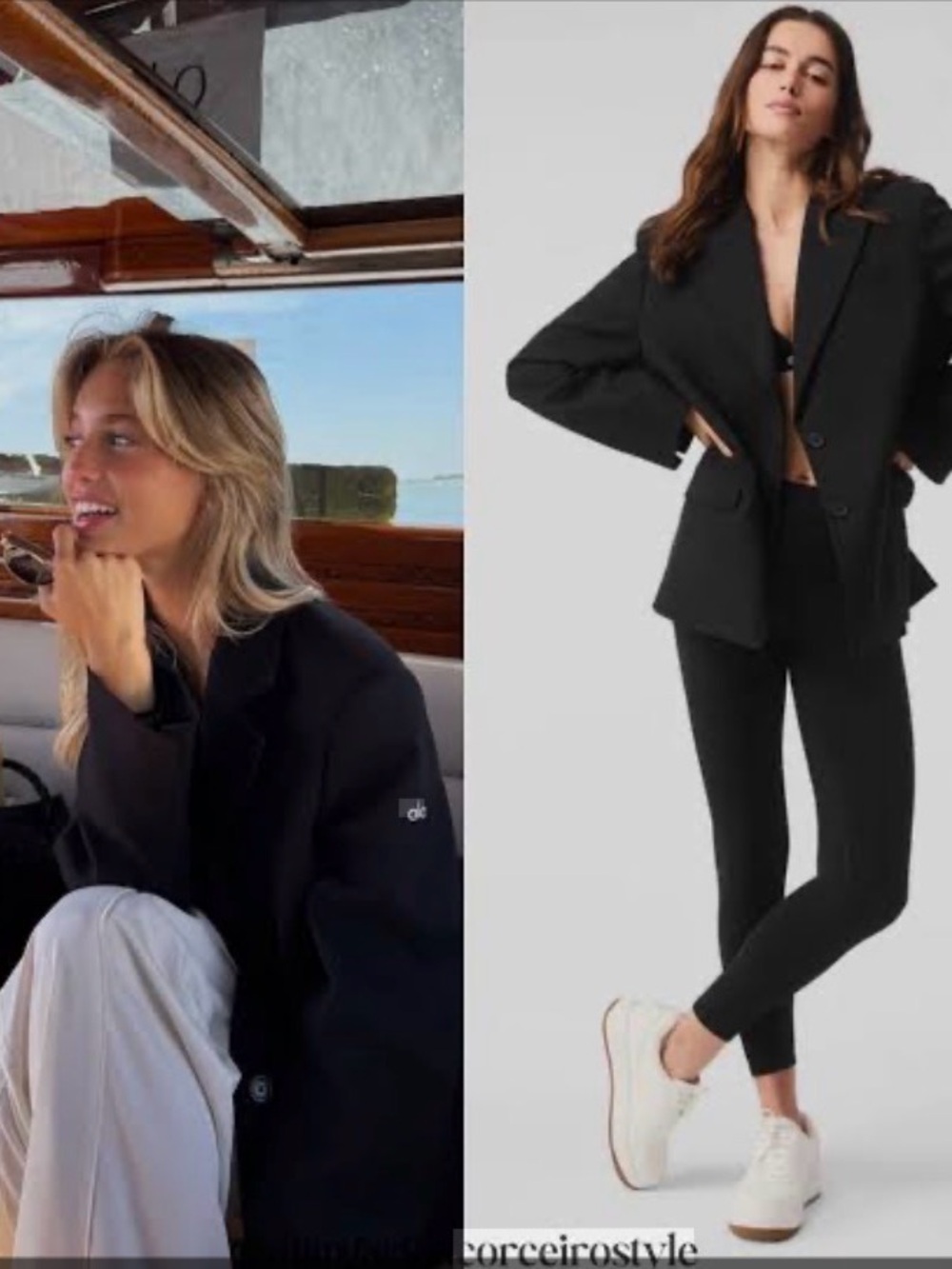 Alo Yoga XXS Black Oversized Blazer with Subtle Logo